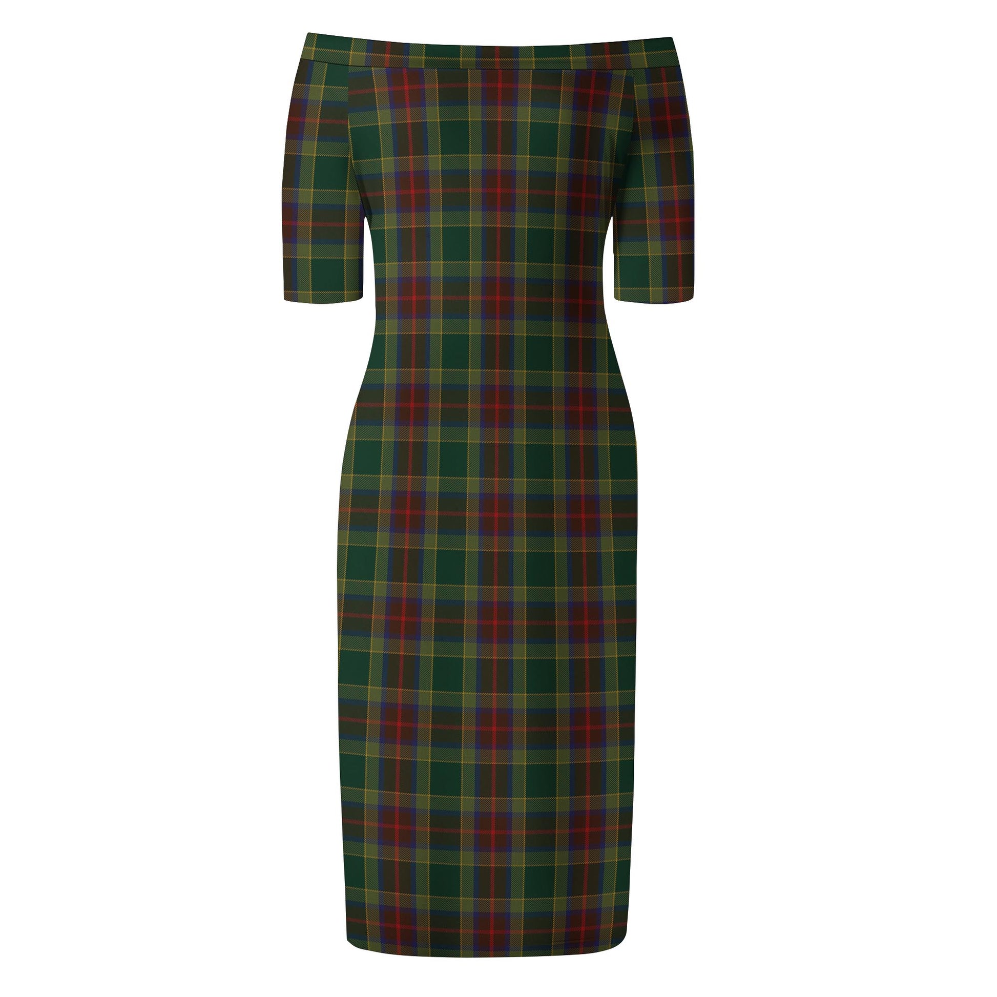 Waterford County Ireland Tartan Off Shoulder Lady Dress - Tartan Vibes Clothing
