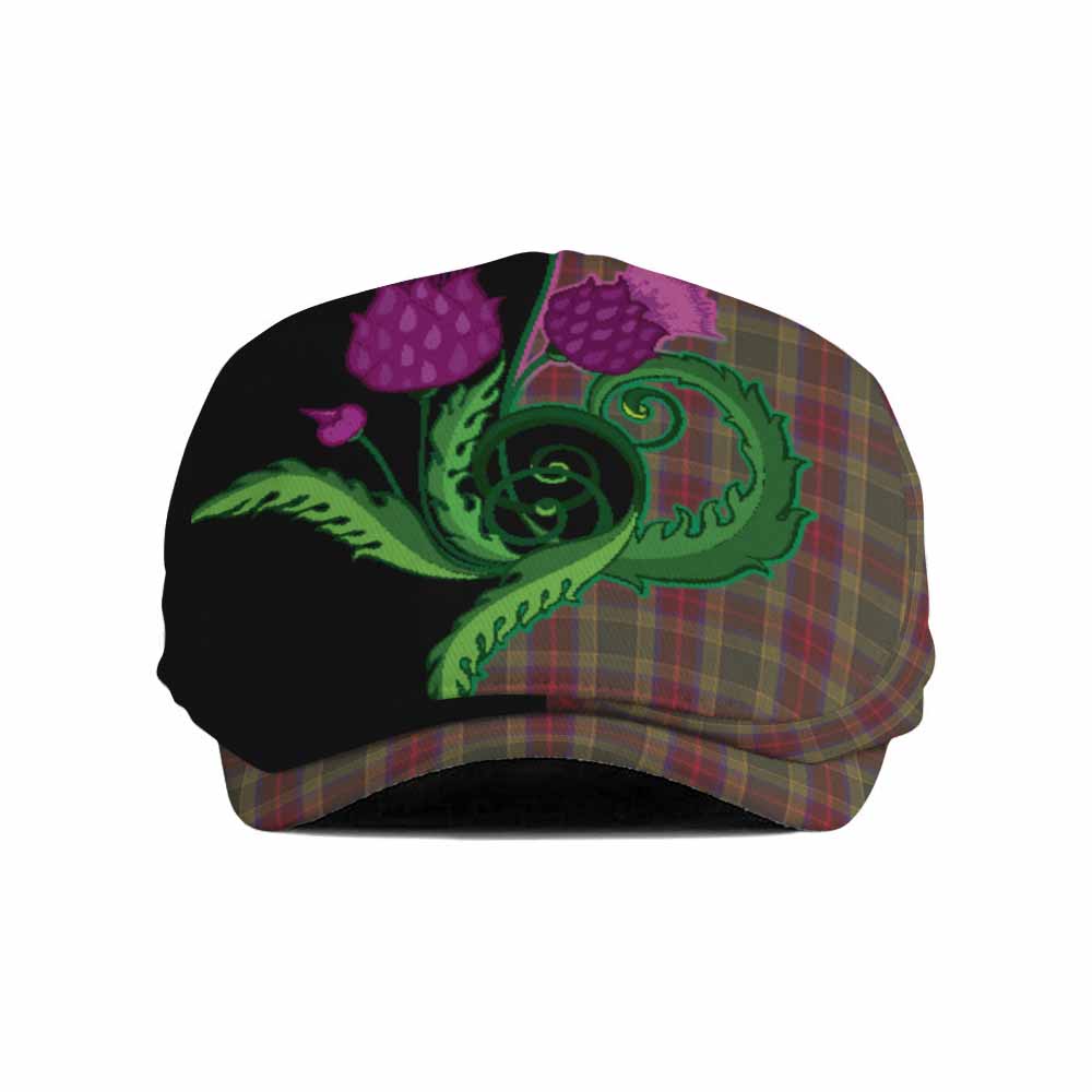 Waterford County Ireland Tartan Flat Cap, Jeff Cap Traditional Scottish Thistle
