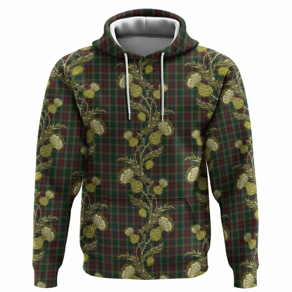 Waterford County Ireland Tartan Hoodie Seamless Scottish Thistle Flowers