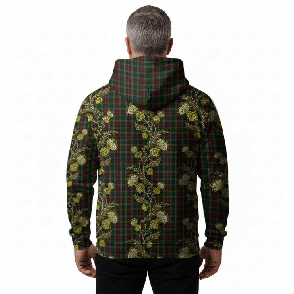 Waterford County Ireland Tartan Hoodie Seamless Scottish Thistle Flowers