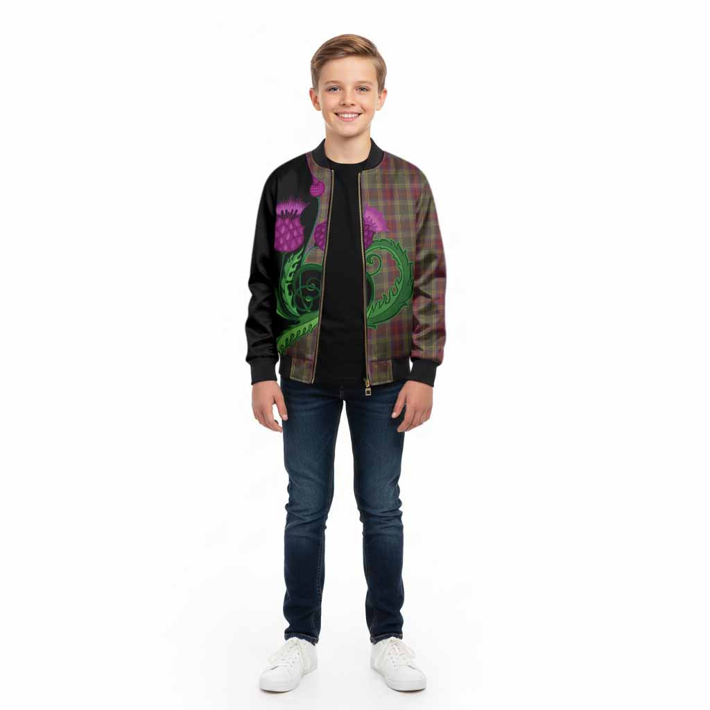Waterford County Ireland Tartan Kid Bomber Jacket Traditional Scottish Thistle
