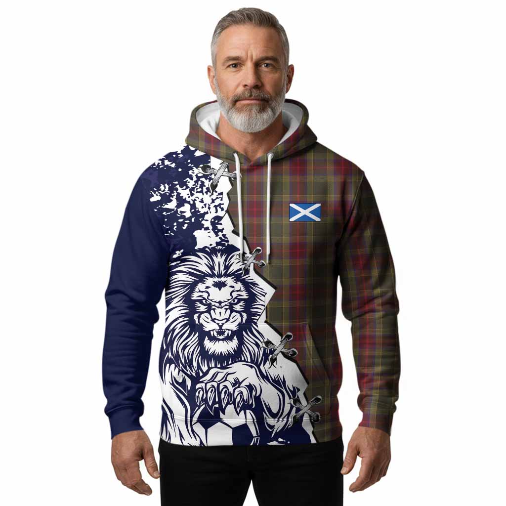 Waterford County Ireland Tartan Scottish Hoodie Angry Lion With Soccer Ball Style