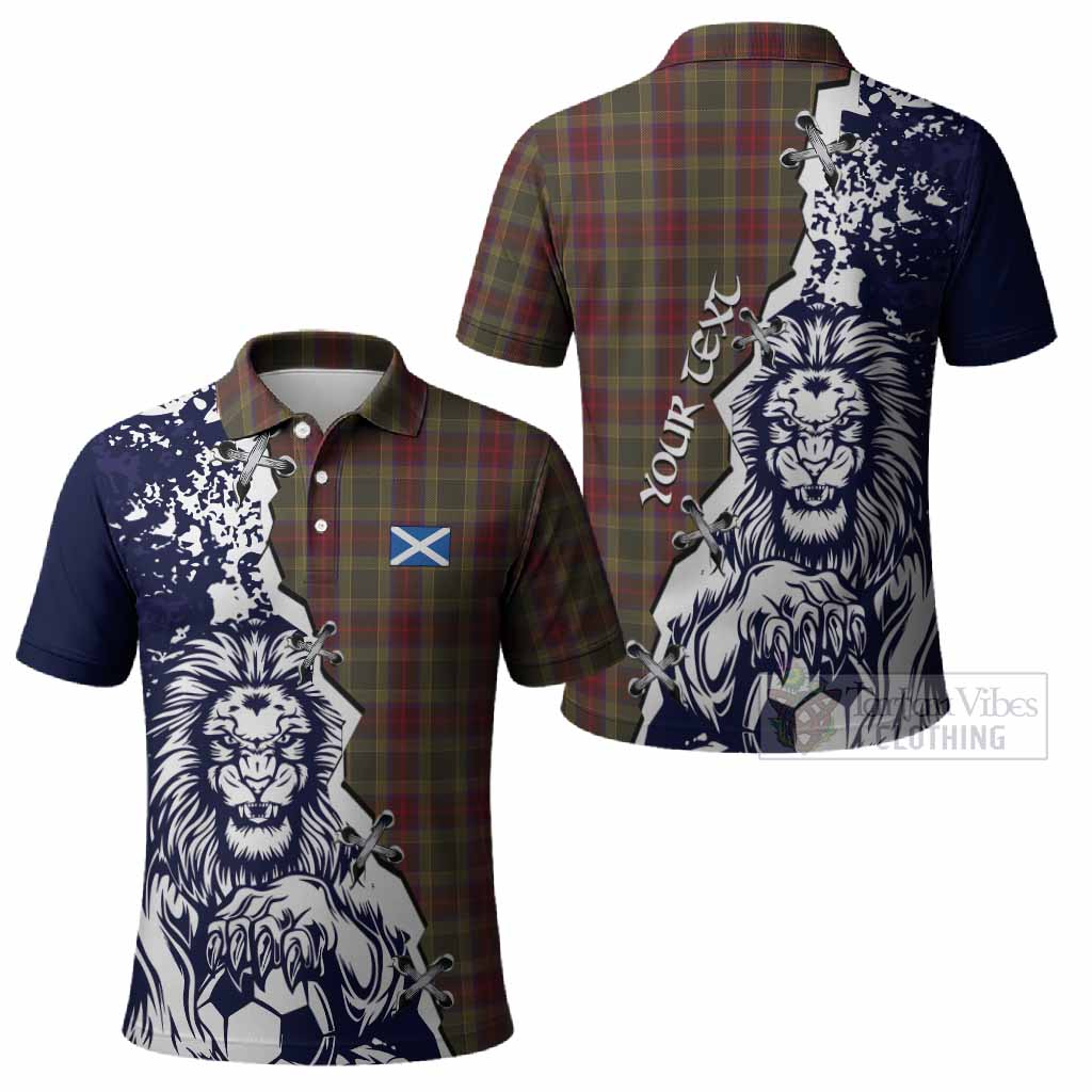 Waterford County Ireland Tartan Scottish Polo Shirt Angry Lion With Soccer Ball Style