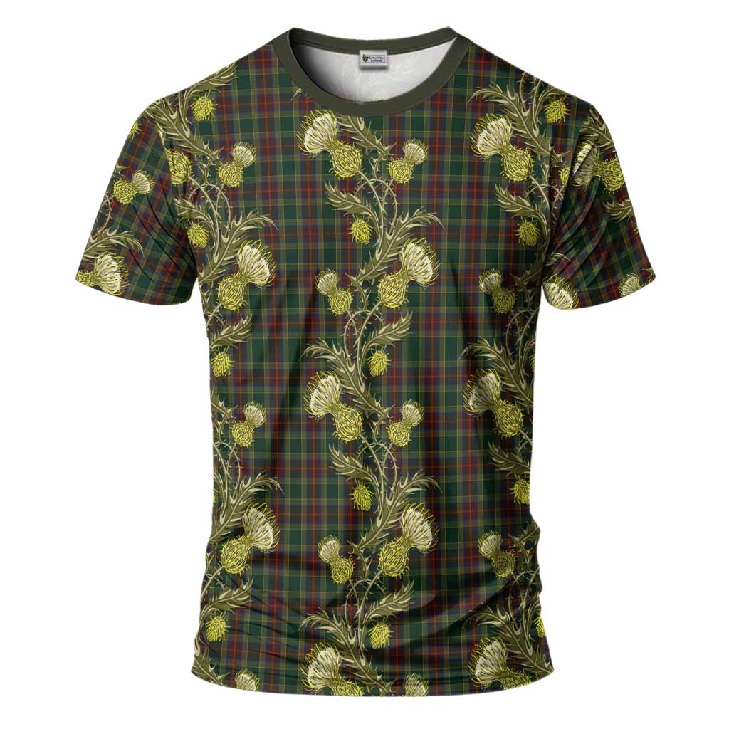 Waterford County Ireland Tartan T-Shirt Seamless Scottish Thistle Flowers