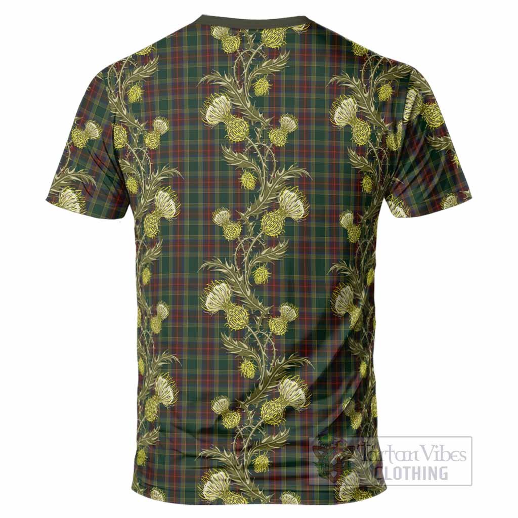 Waterford County Ireland Tartan T-Shirt Seamless Scottish Thistle Flowers