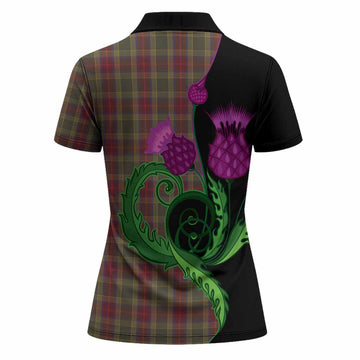 Waterford County Ireland Tartan Women Polo Shirt Traditional Scottish Thistle