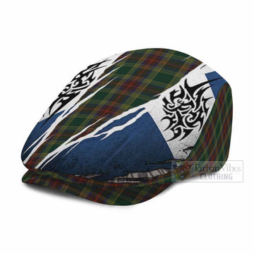 Waterford Tartan Flat Cap, Jeff Cap Scotland Flag Ripped Tribal Design