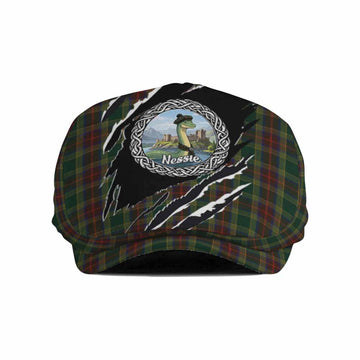 Waterford Tartan Loch Ness Monster Flat Cap, Jeff Cap Celtic Knot Nessie Art
