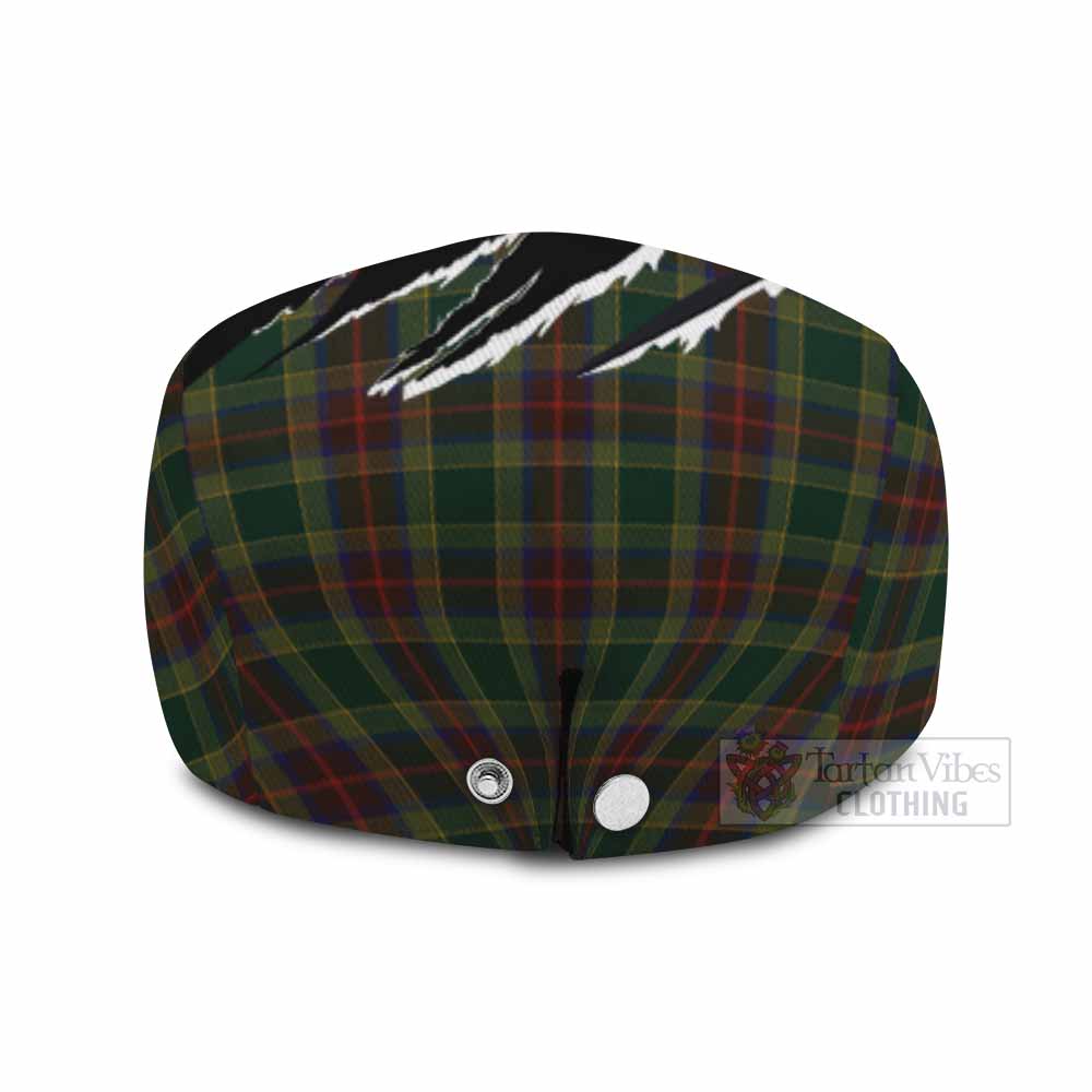 Waterford Tartan Loch Ness Monster Flat Cap, Jeff Cap Celtic Knot Nessie Art
