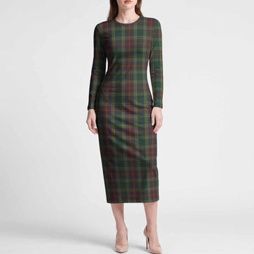 Waterford Tartan Long Sleeve Bodycon Midi Dress