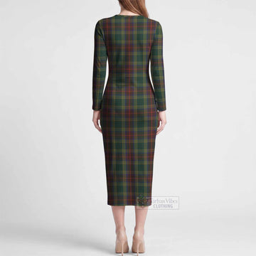 Waterford Tartan Long Sleeve Bodycon Midi Dress