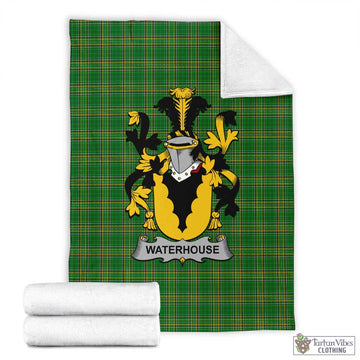 Waterhouse Irish Clan Tartan Blanket with Coat of Arms X-Large 59 x 79 inches 150 x 200 cm - Tartan Vibes Clothing