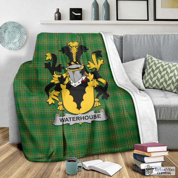 Waterhouse Irish Clan Tartan Blanket with Coat of Arms - Tartan Vibes Clothing