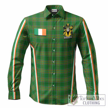 Waterhouse Irish Clan Coat of Arm Tartan Long Sleeve Button Shirts Flag Style