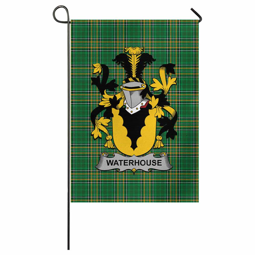 Waterhouse Irish Clan Tartan Flag with Coat of Arms