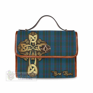 Tartan Vibes Clothing Watkins of Wales Tartan Waterproof Canvas Bag Golden Thistle Celtic Cross Style