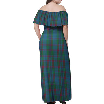 Watkins of Wales Tartan Off Shoulder Long Dress