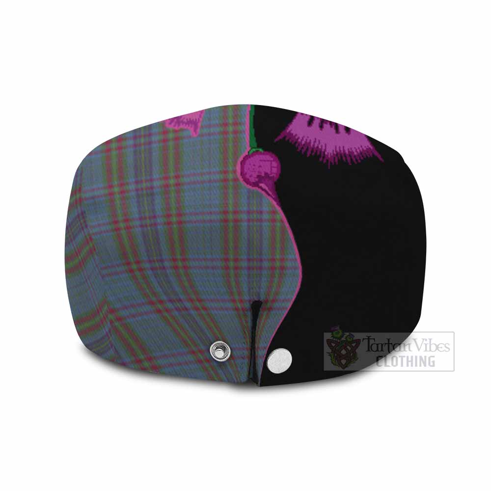 Watkins of Wales Tartan Flat Cap, Jeff Cap Traditional Scottish Thistle
