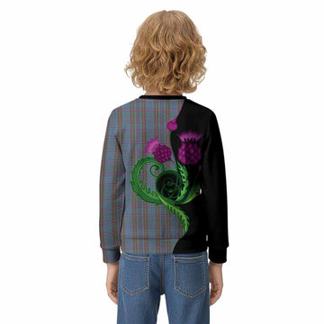 Watkins of Wales Tartan Kid Knitted Sweatshirt Traditional Scottish Thistle