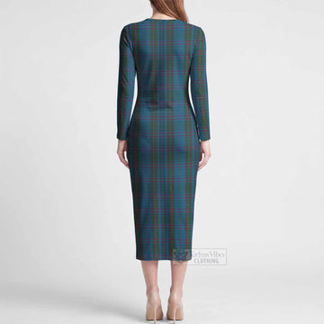 Watkins of Wales Tartan Long Sleeve Bodycon Midi Dress