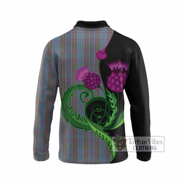 Watkins of Wales Tartan Long Sleeve Polo Shirt Traditional Scottish Thistle