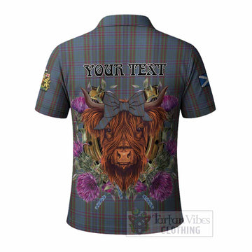 Watkins of Wales Tartan Polo Shirt Scottish Thistle Heilan Coo