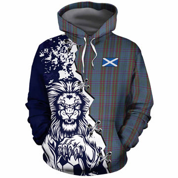 Watkins of Wales Tartan Scottish Cotton Hoodie Angry Lion With Soccer Ball Style