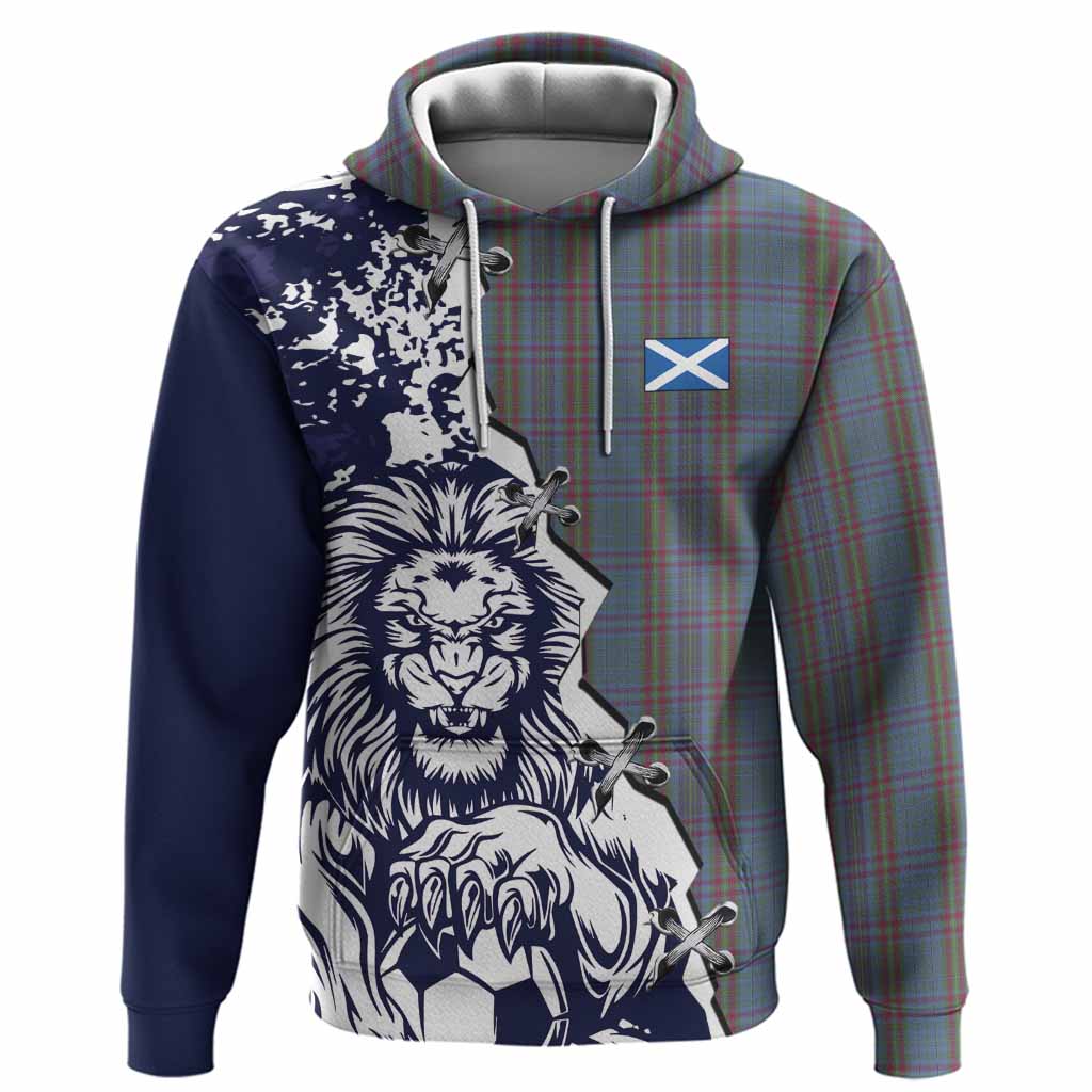 Watkins of Wales Tartan Scottish Hoodie Angry Lion With Soccer Ball Style