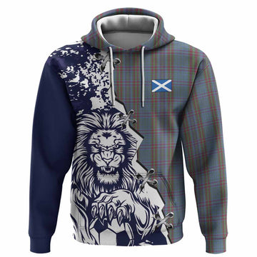Watkins of Wales Tartan Scottish Hoodie Angry Lion With Soccer Ball Style