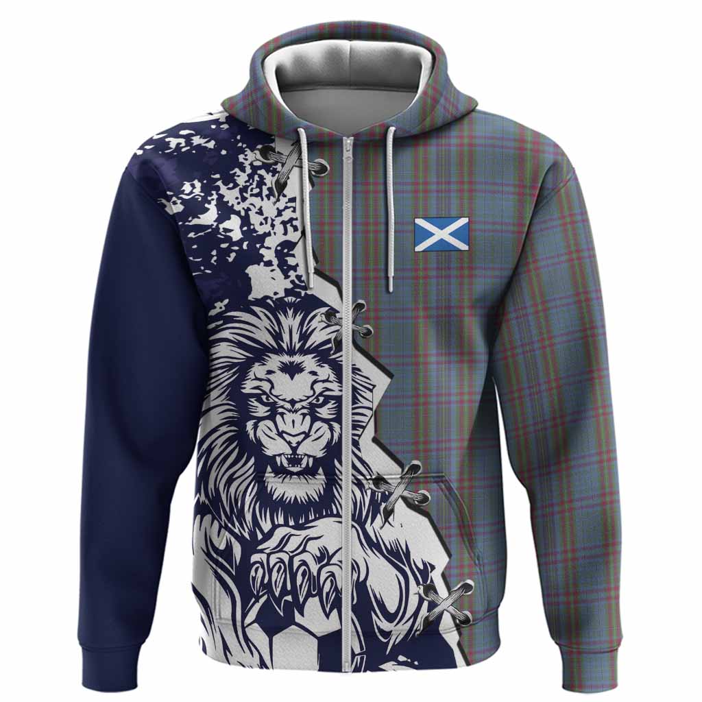 Watkins of Wales Tartan Scottish Hoodie Angry Lion With Soccer Ball Style