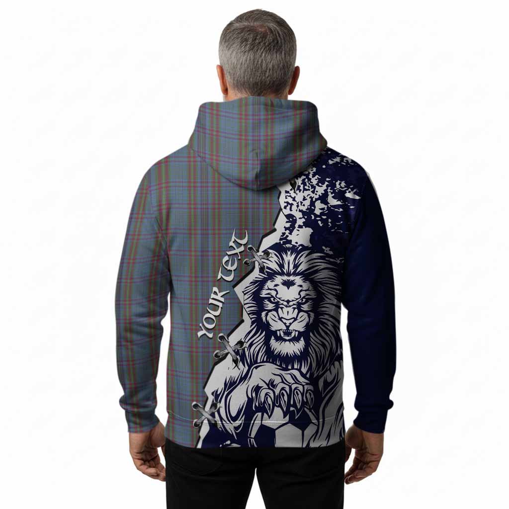 Watkins of Wales Tartan Scottish Hoodie Angry Lion With Soccer Ball Style