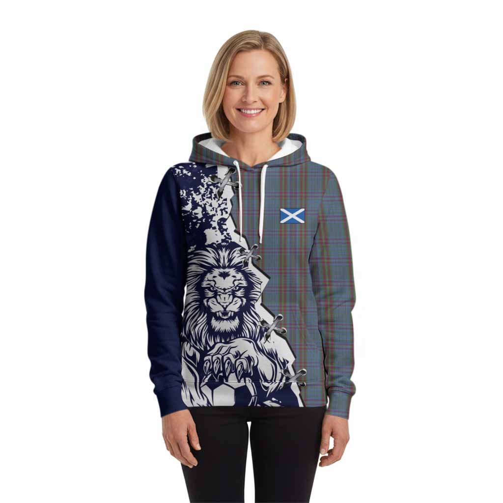 Watkins of Wales Tartan Scottish Hoodie Angry Lion With Soccer Ball Style