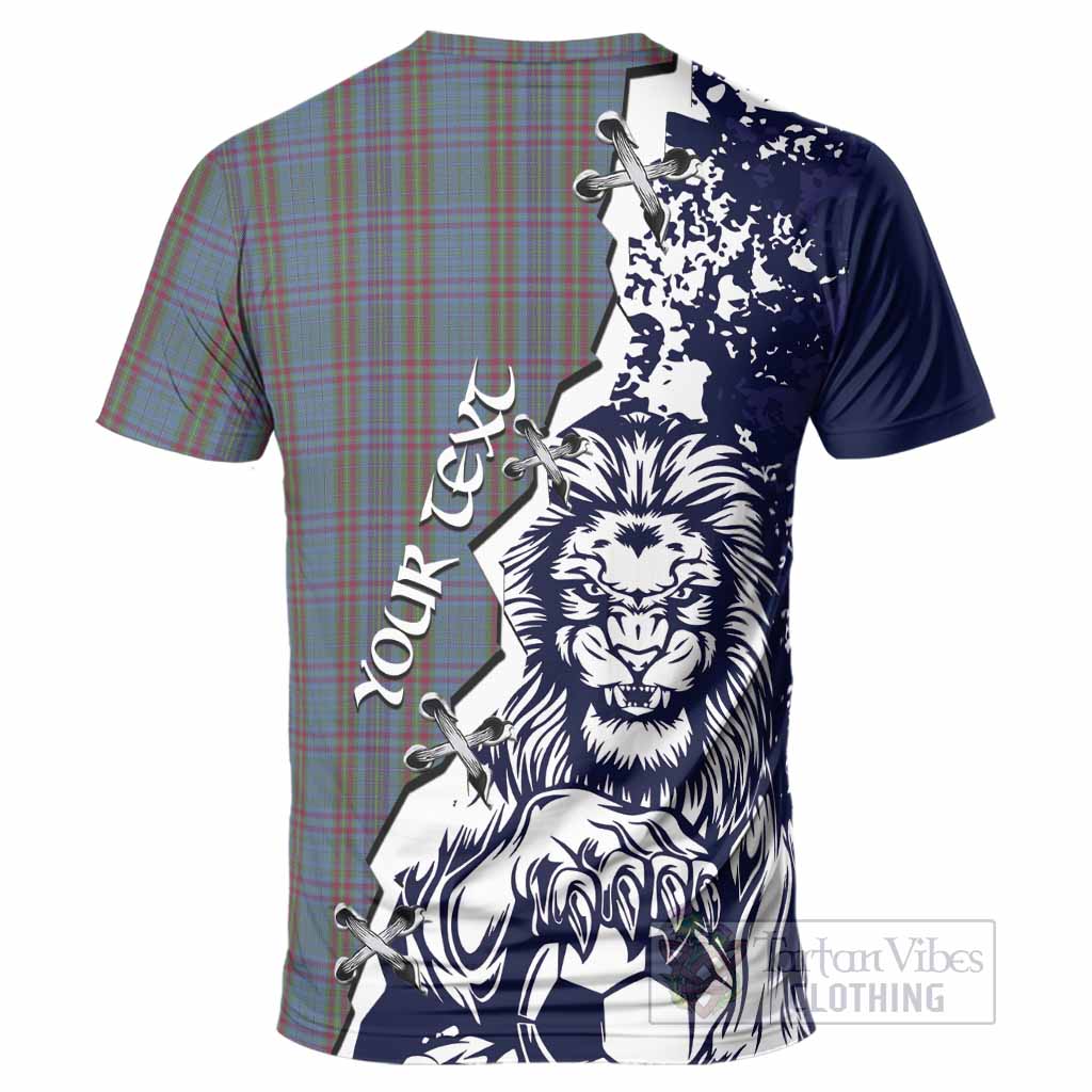 Watkins of Wales Tartan Scottish T-Shirt Angry Lion With Soccer Ball Style