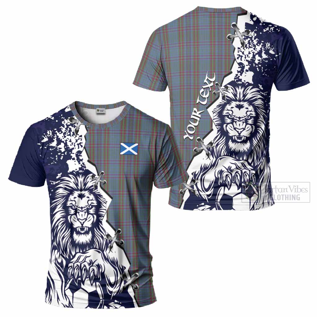 Watkins of Wales Tartan Scottish T-Shirt Angry Lion With Soccer Ball Style