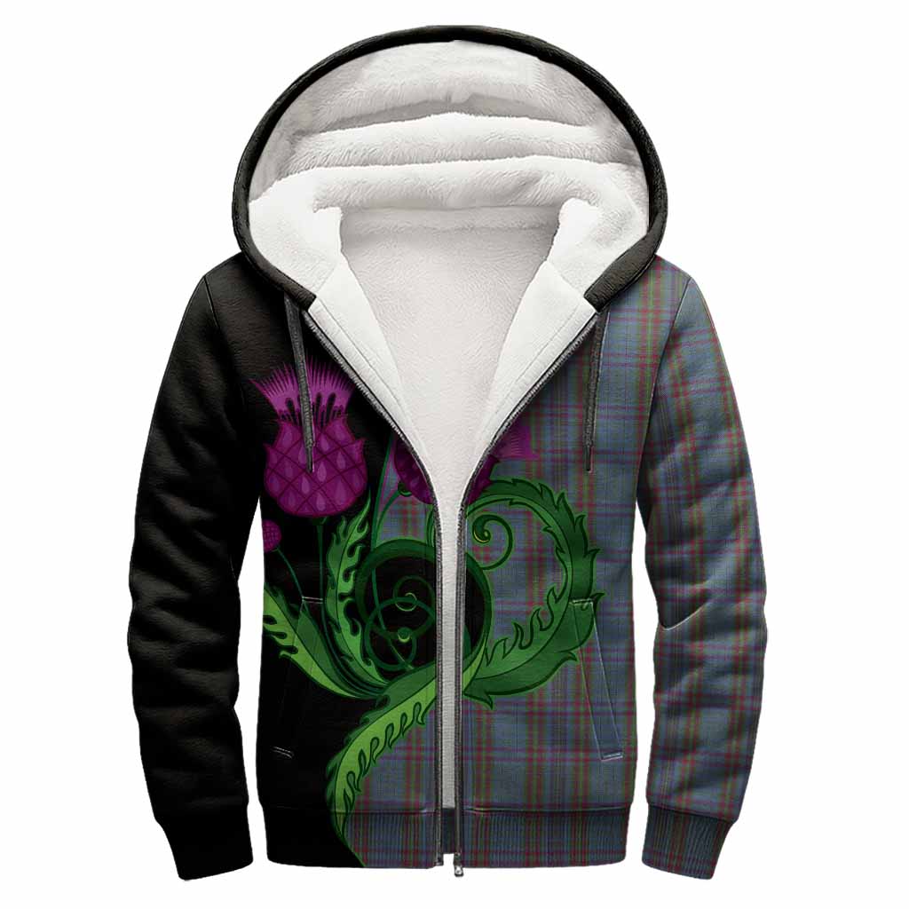 Watkins of Wales Tartan Sherpa Hoodie Traditional Scottish Thistle