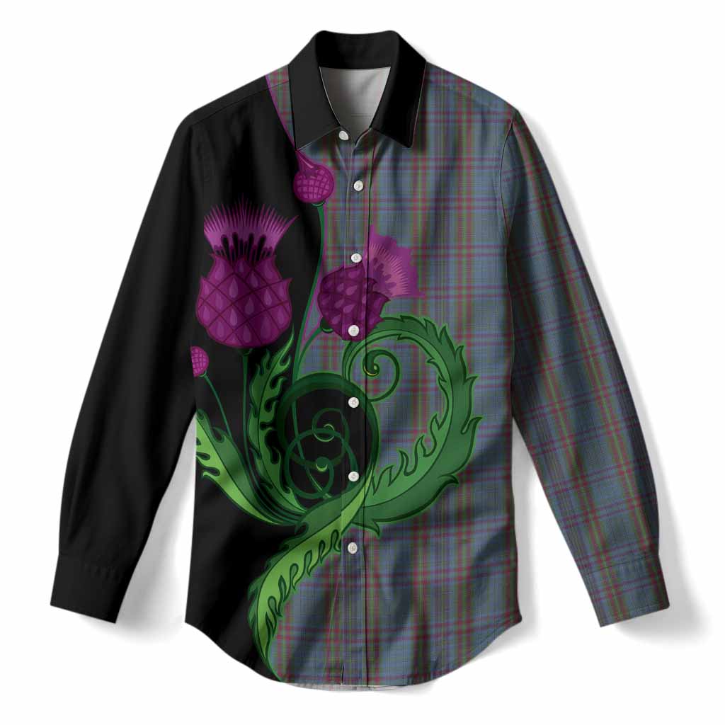 Watkins of Wales Tartan Women Casual Shirt Traditional Scottish Thistle
