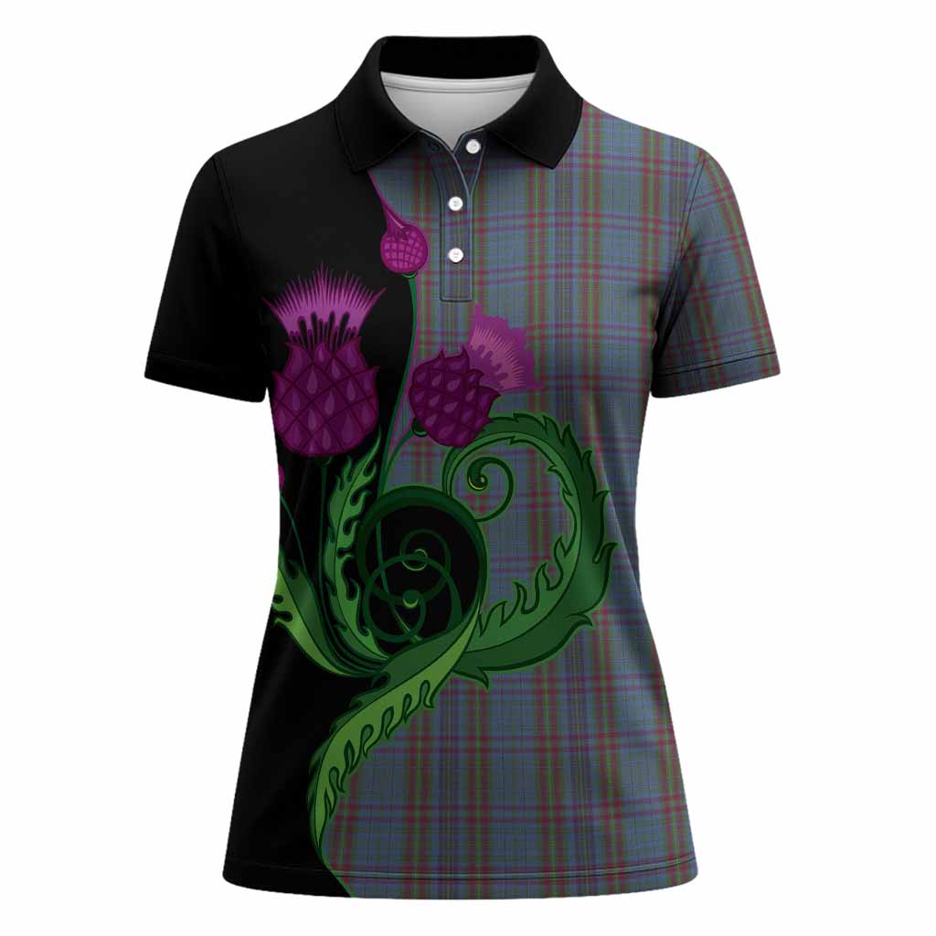 Watkins of Wales Tartan Women Polo Shirt Traditional Scottish Thistle
