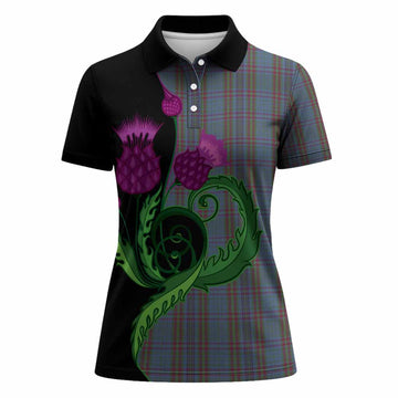 Watkins of Wales Tartan Women Polo Shirt Traditional Scottish Thistle