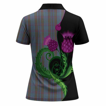Watkins of Wales Tartan Women Polo Shirt Traditional Scottish Thistle