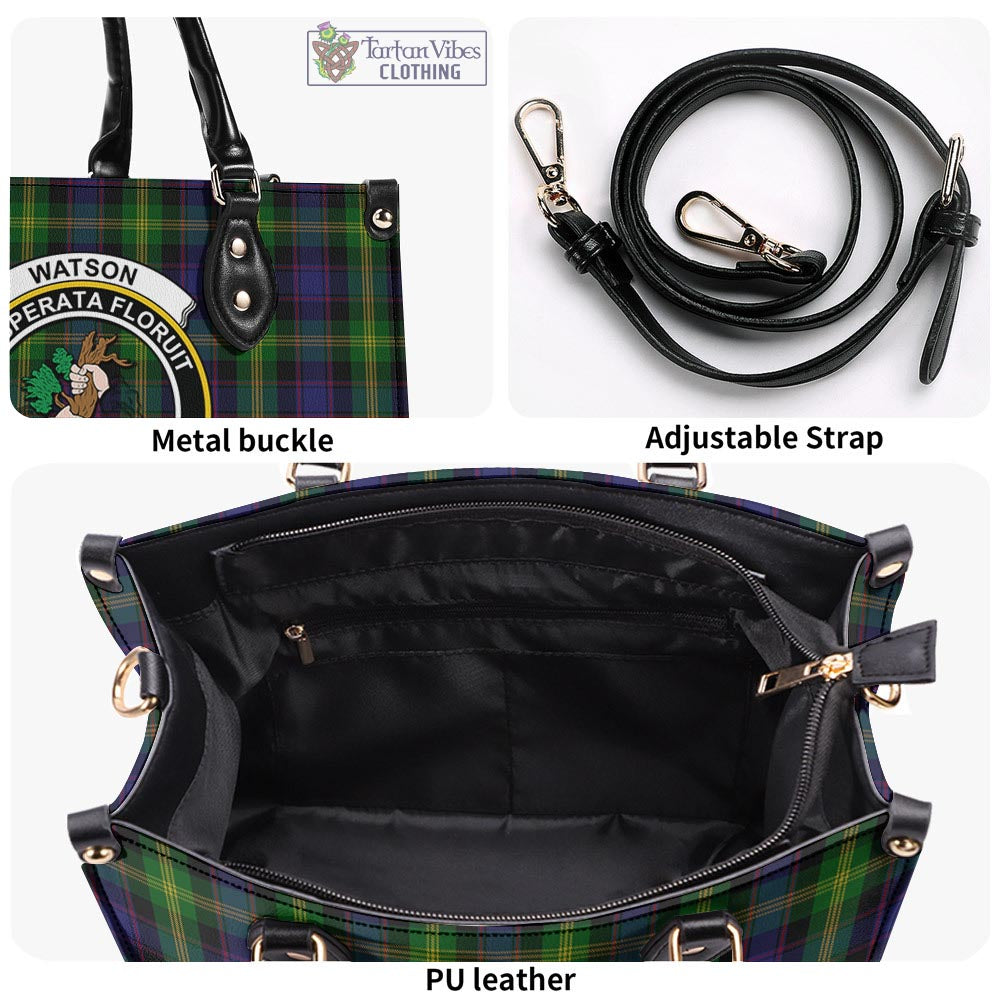 Tartan Vibes Clothing Watson Tartan Luxury Leather Handbags with Family Crest