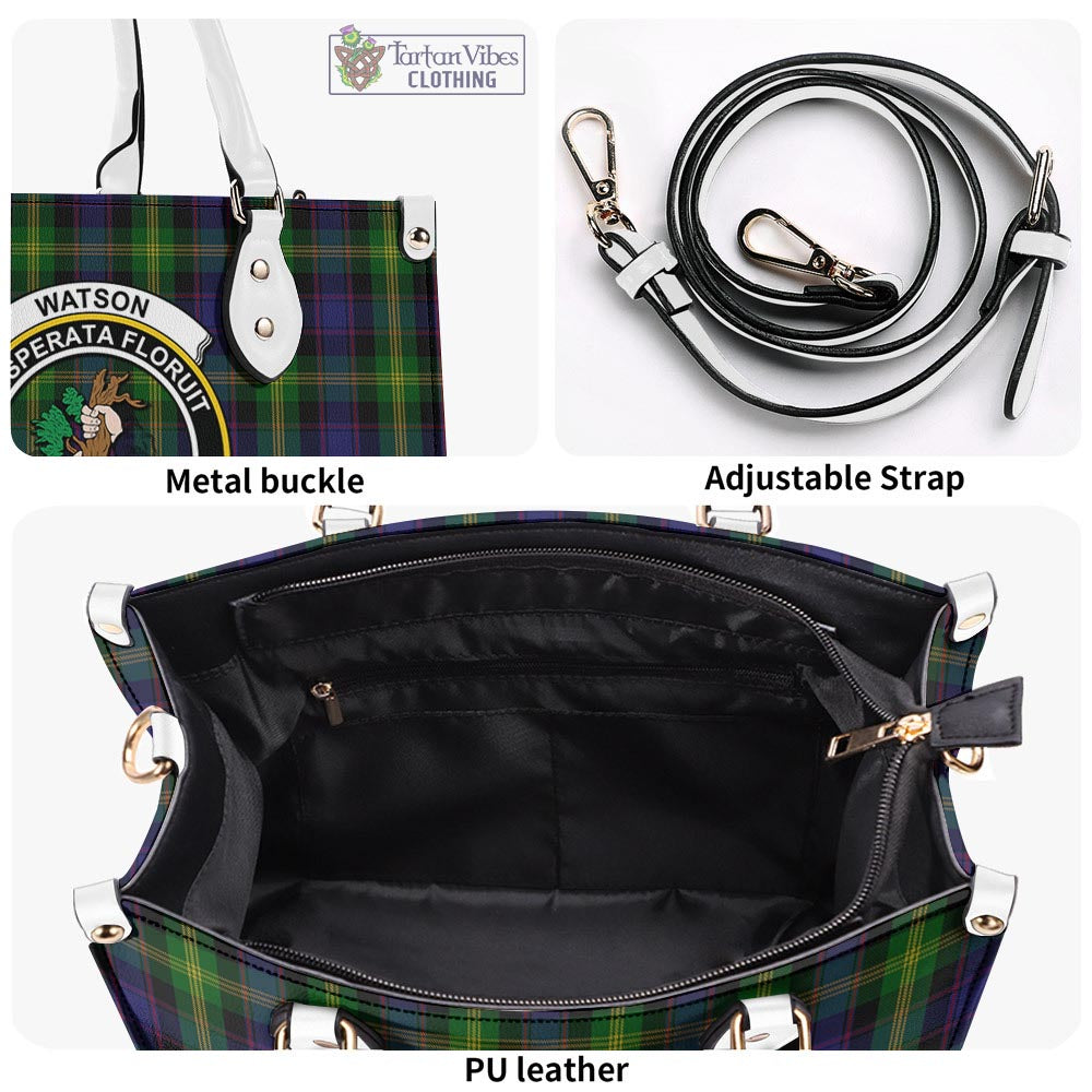 Tartan Vibes Clothing Watson Tartan Luxury Leather Handbags with Family Crest