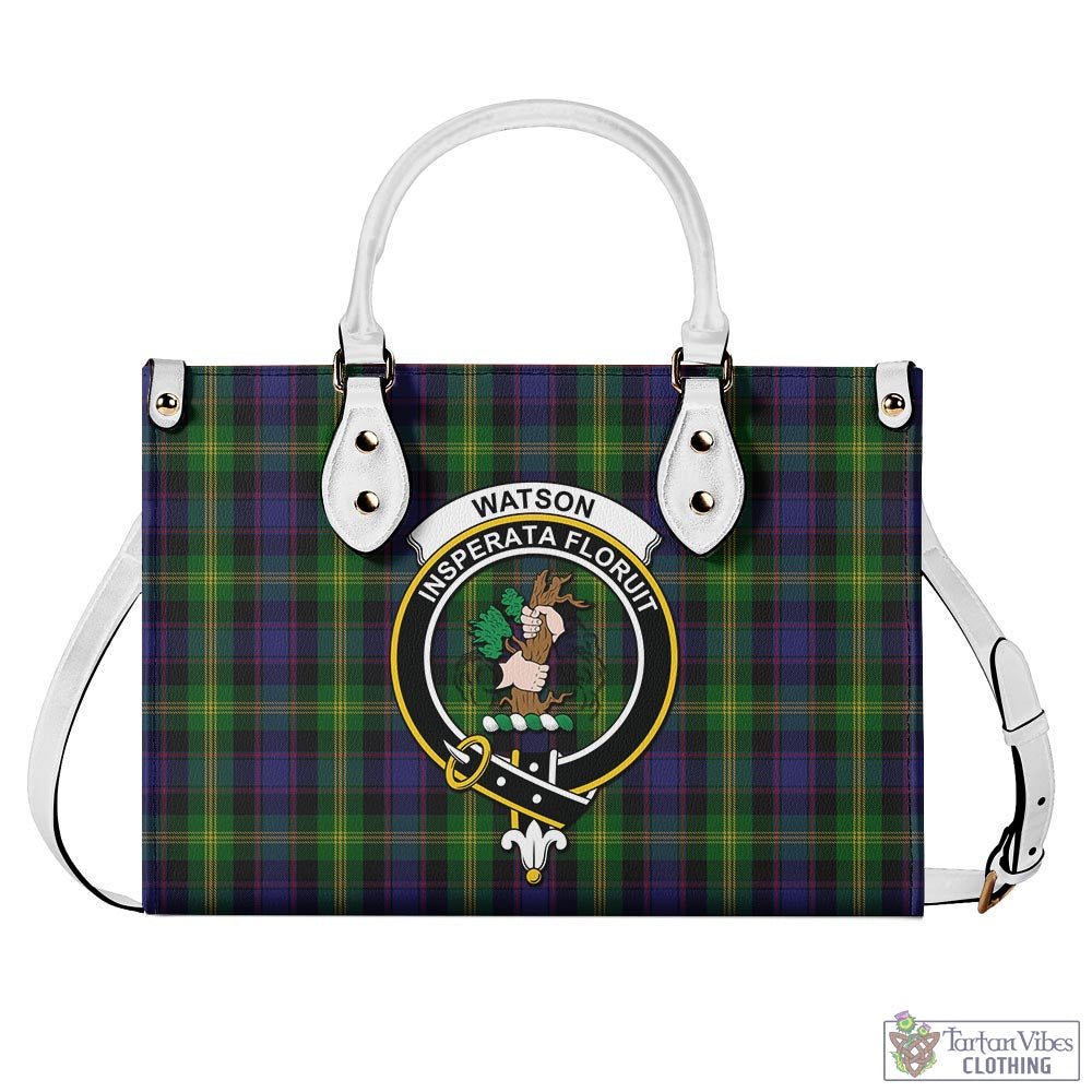 Tartan Vibes Clothing Watson Tartan Luxury Leather Handbags with Family Crest