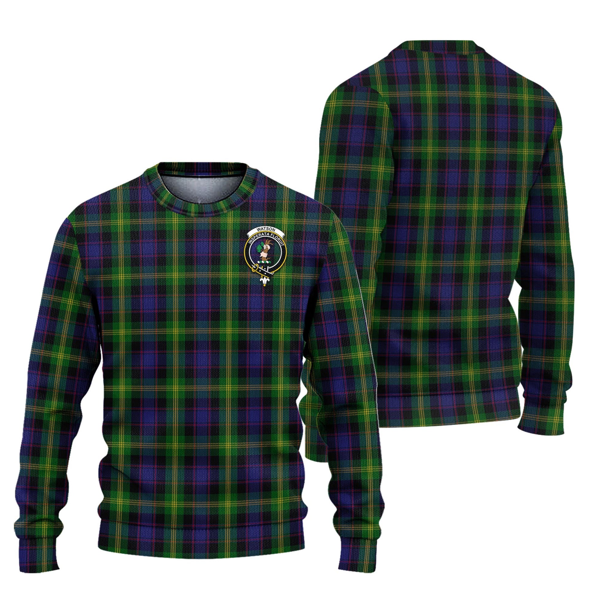 Watson Tartan Knitted Sweater with Family Crest Unisex - Tartanvibesclothing