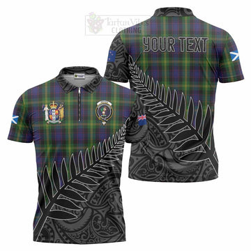 Tartan Vibes Clothing Watson Crest Tartan Zipper Polo Shirt with New Zealand Silver Fern Half Style