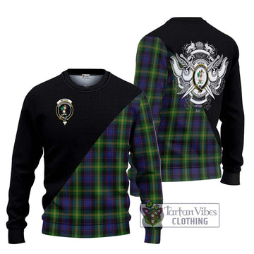 Watson Tartan Ugly Sweater with Family Crest and Military Logo Style
