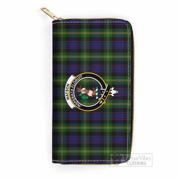 Watson Tartan Women's Leather Wallet with Family Crest