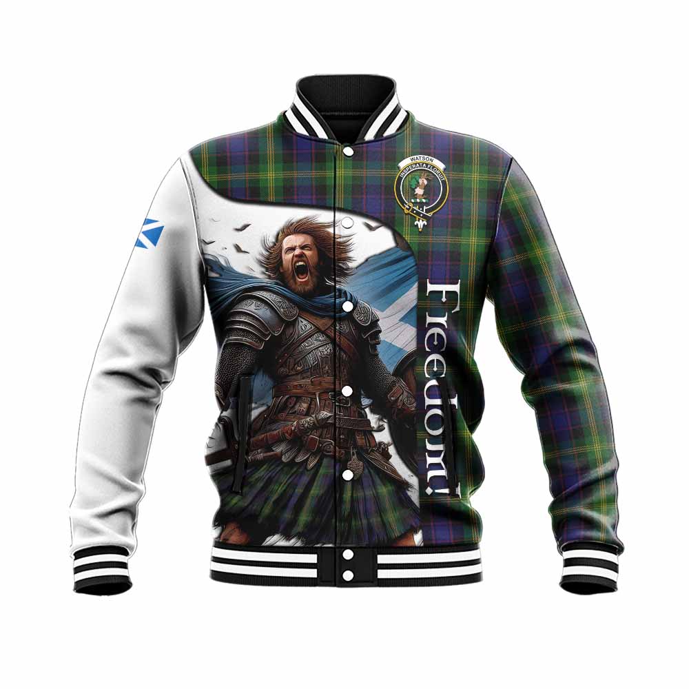 Tartan Vibes Clothing Watson Crest Tartan Baseball Jacket Inspired by the Freedom of Scottish Warrior