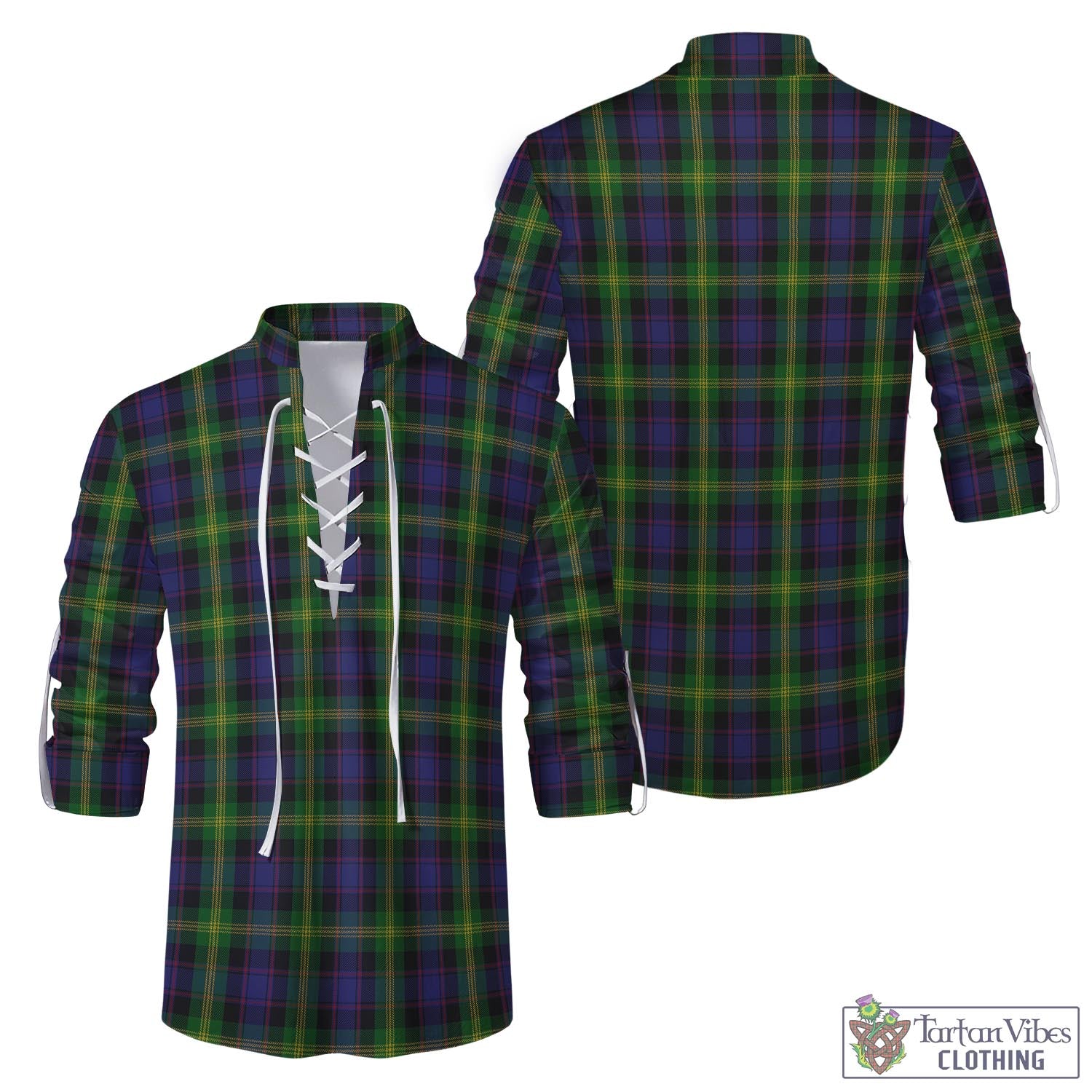 Tartan Vibes Clothing Watson Tartan Men's Scottish Traditional Jacobite Ghillie Kilt Shirt