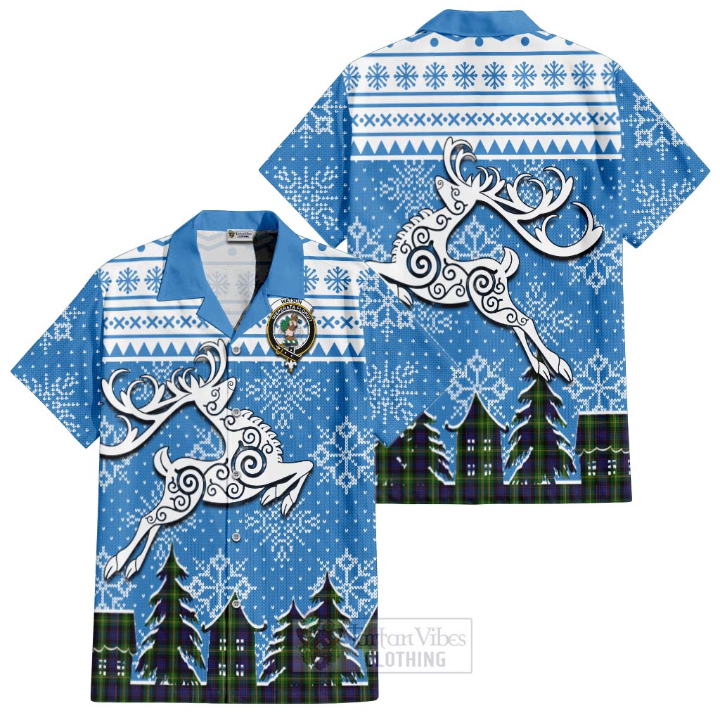 Watson Clan Christmas Hawaiian Shirt Celtic Reindeer Style Kid - Tartan Vibes Clothing