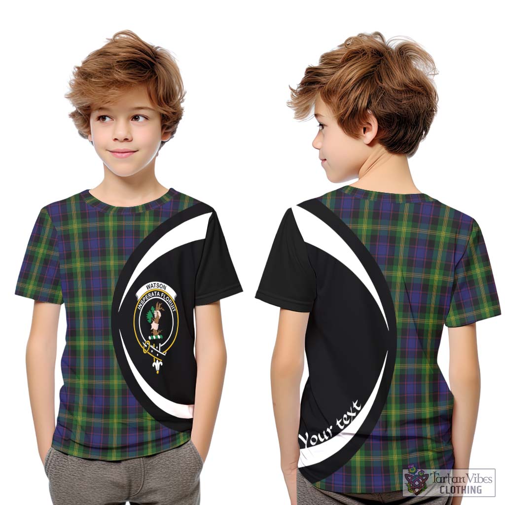 Watson Tartan Kid T-Shirt with Family Crest Circle Style Youth XL Size14 - Tartan Vibes Clothing